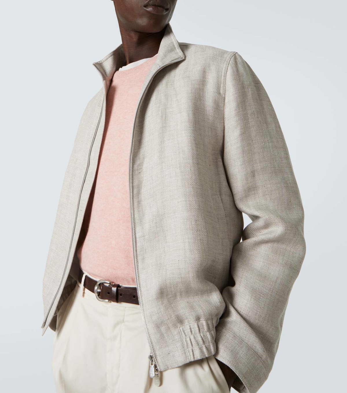 Brunello Cucinelli Linen, wool and silk bomber jacket Brunello 