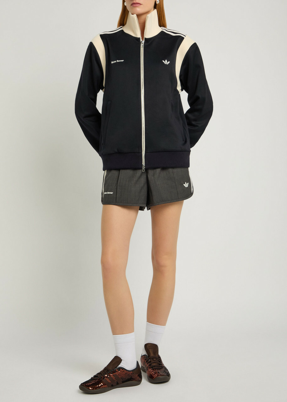 Adidas X Wales Bonner Logo-embroidered Wool-blend Shorts Dark Grey