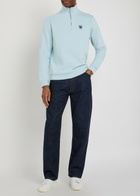 Belstaff Quarter-zip Cotton Sweatshirt Light Blue 2