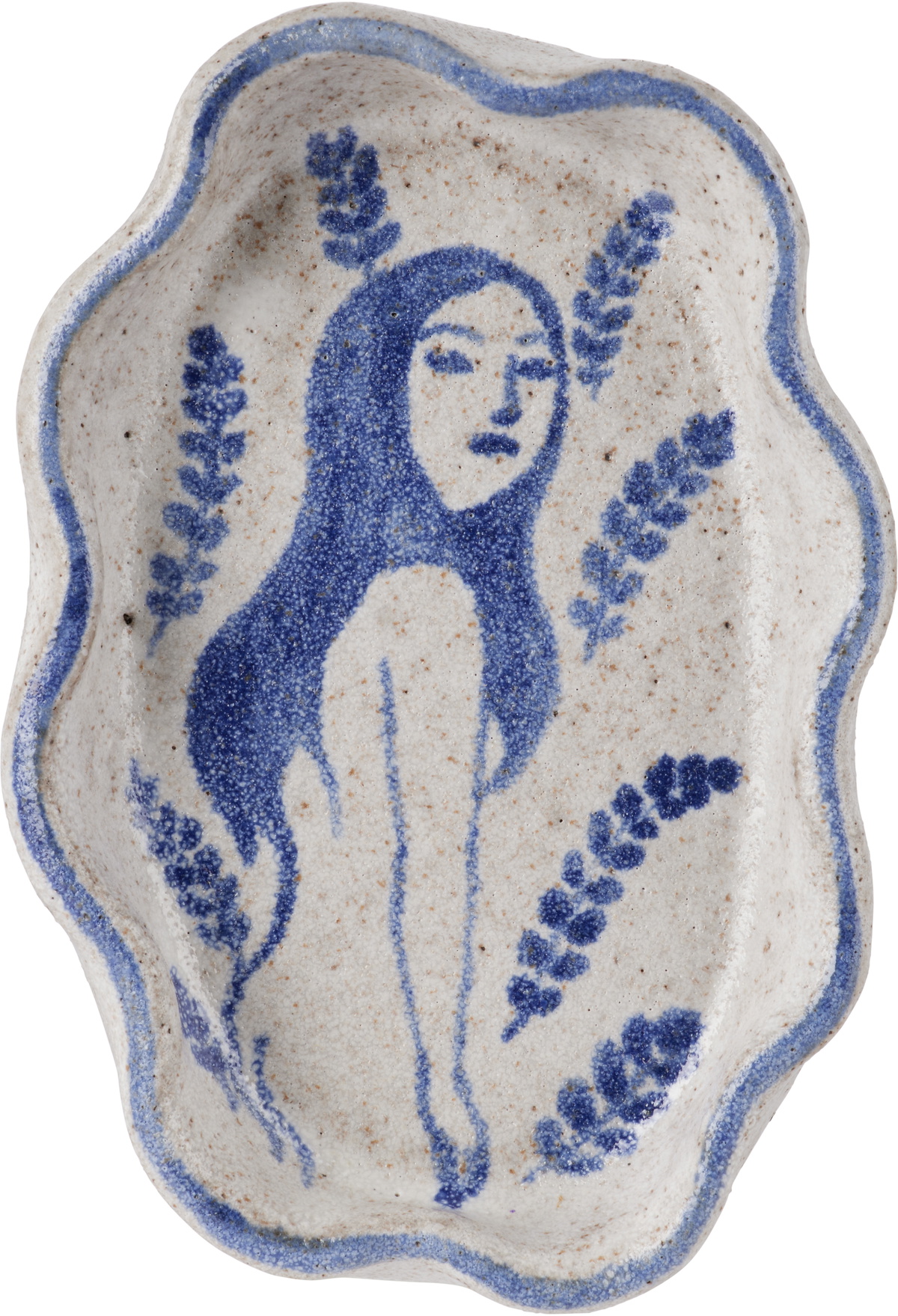 Rami Kim Studio Gray 'Blue Woman' Ripple Dish