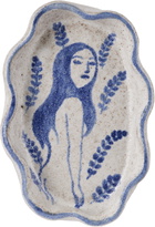 Rami Kim Studio Gray 'Blue Woman' Ripple Dish