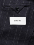 Lardini - Double-Breasted Pinstriped Wool and Cashmere-Blend Blazer - Blue