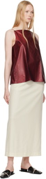 Carven Red Pressed Silk Vest Top