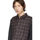 Junya Watanabe Grey Wool Panelled Flannel Shirt