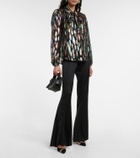 Rixo Moss jacquard chiffon blouse