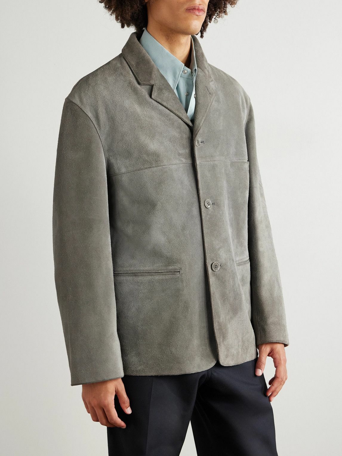LEMAIRE - Brushed-Suede Jacket - Gray