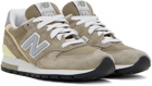 New Balance Gray & Khaki Made In USA 996 Core Sneakers