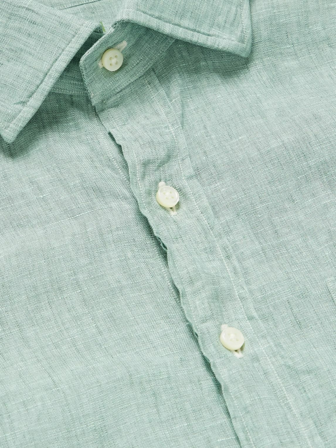 Sid Mashburn - Spread-Collar Linen Shirt - Green