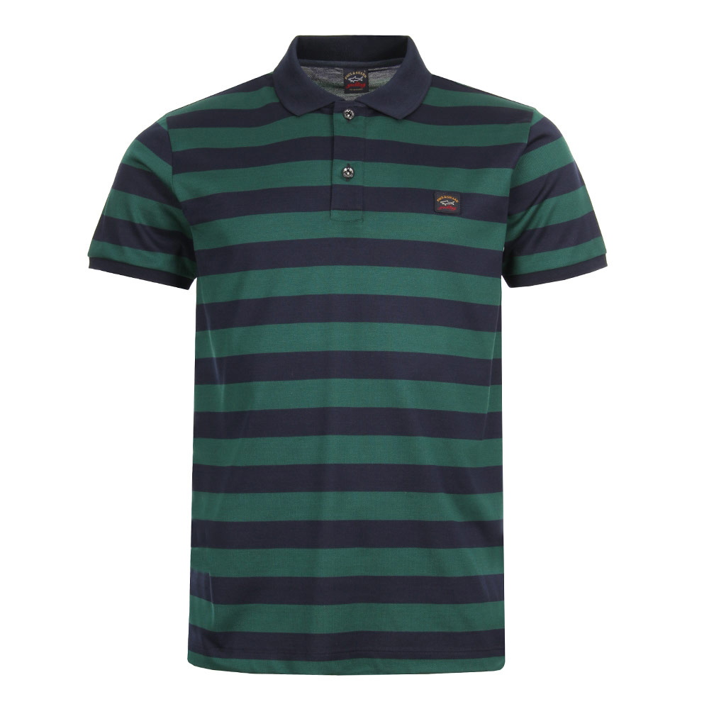 Polo Shirt - Stripe Green / Navy