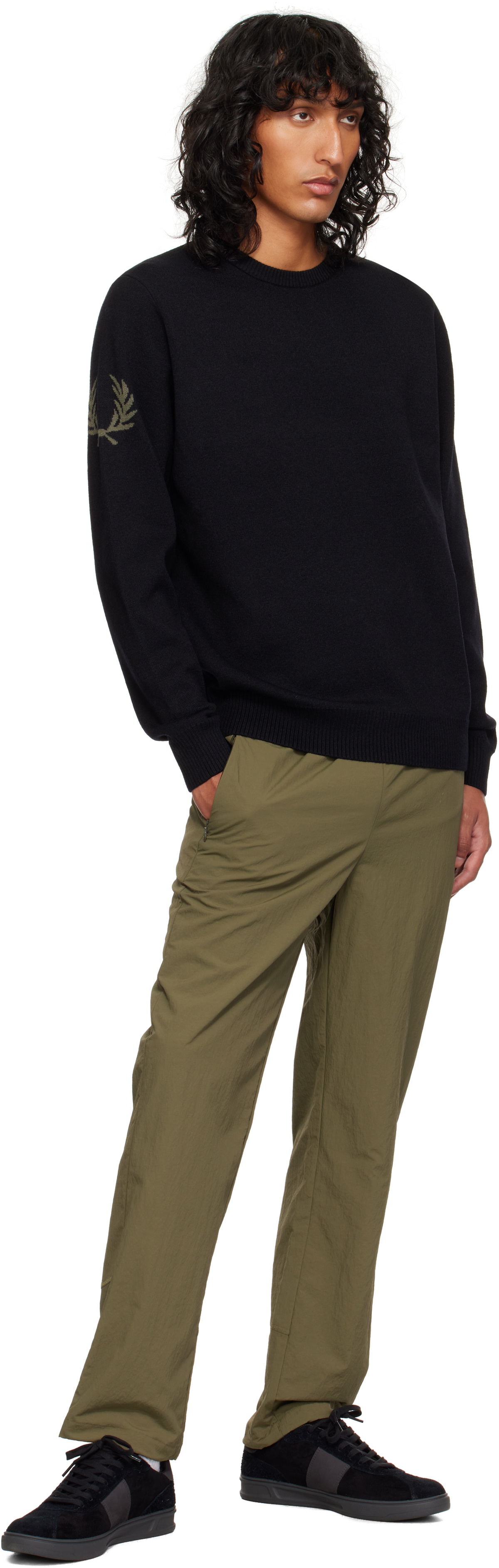 Fred Perry Black Laurel Wreath Sweater Fred Perry