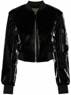 Elena Velez Onyx Black Patent Finish Fitted Jacket