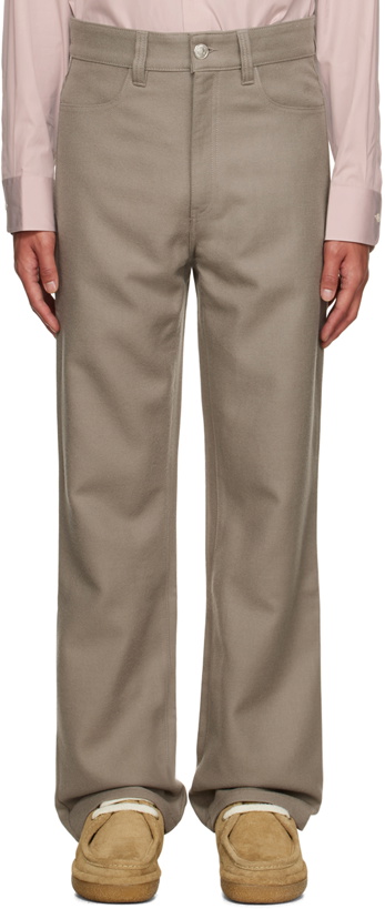 Photo: AMI Paris Taupe Straight-Fit Trousers