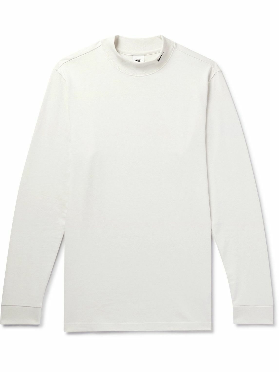 Dolce & Gabbana White Logo Embroidered Cotton Crew Neck Half