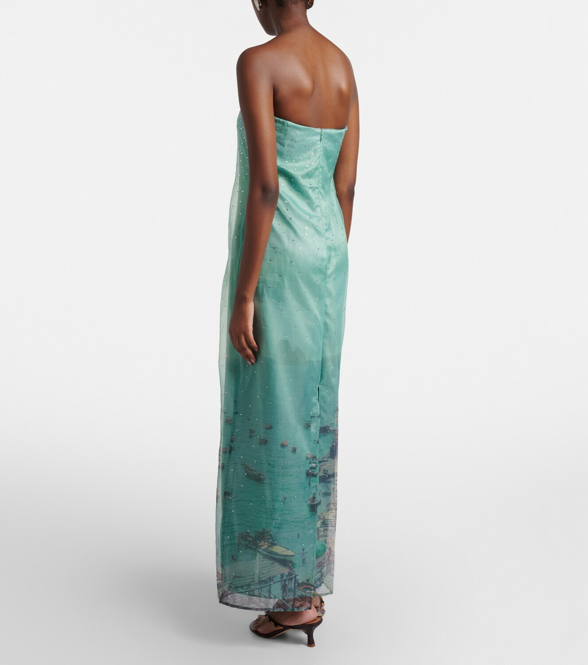 Staud Amara embellished organza maxi dress