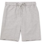 Frescobol Carioca - Mélange TENCEL and Linen-Blend Drawstring Shorts - Gray