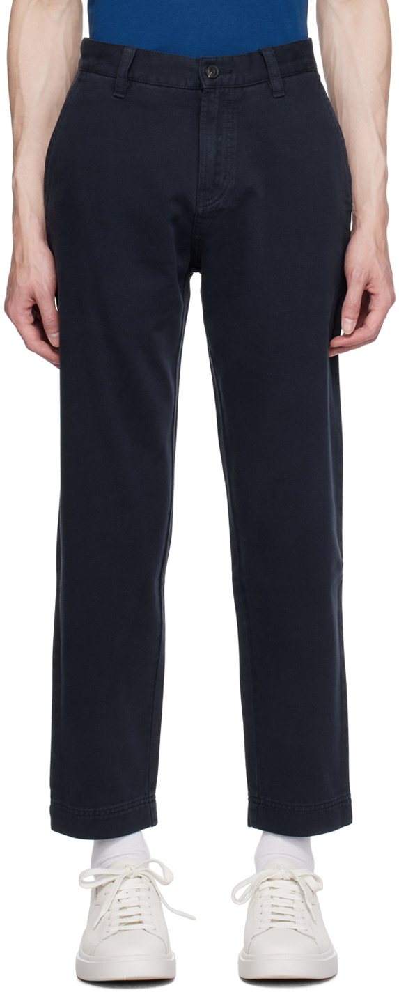 Hugo Navy Tapered-Fit Trousers