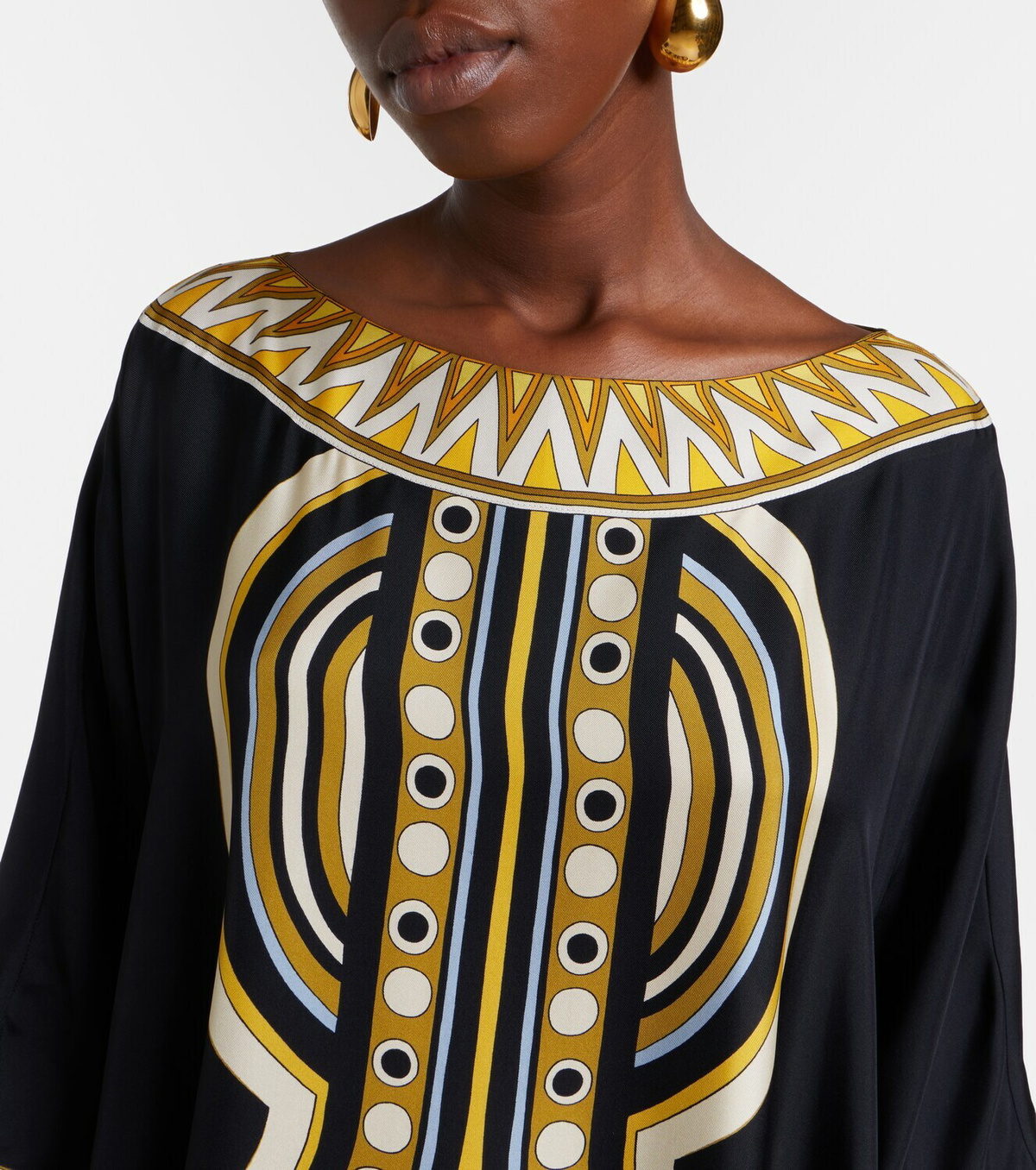 La DoubleJ Muumuu printed silk twill maxi dress