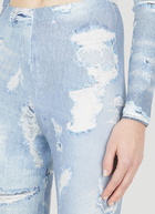 Denim Print Leggings in Blue