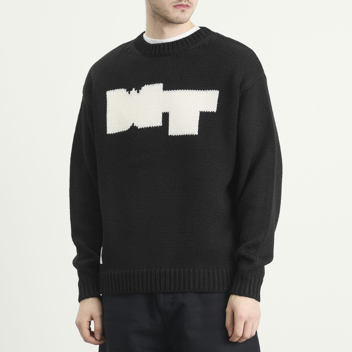 WTAPS Men's Intarsia Knit Sweater in Black WTAPS