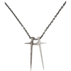 Pearls Before Swine Silver Two-Tone Double Thorn Cross Necklace