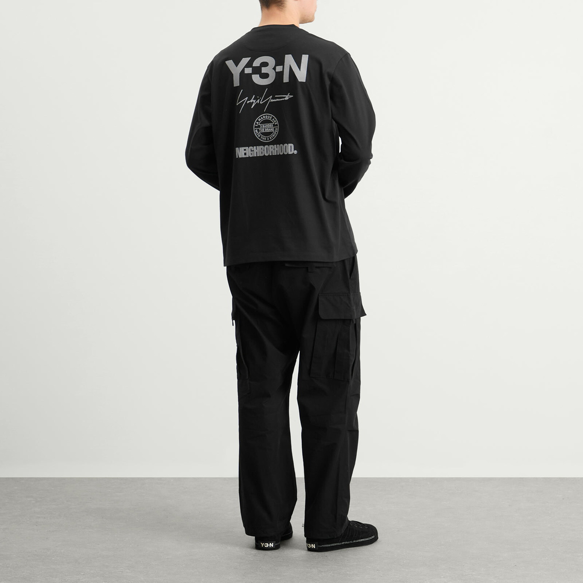 Y-3 Men's x NBHD Logo Long Sleeve T-Shirt in Black Y-3