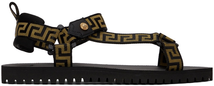 Photo: Versace Black & Gold 'La Greca' Sandals