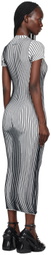 Jean Paul Gaultier White & Black 'The Lurex' Midi Dress