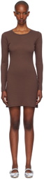 Gil Rodriguez Brown Long Sleeve Bellevue Minidress
