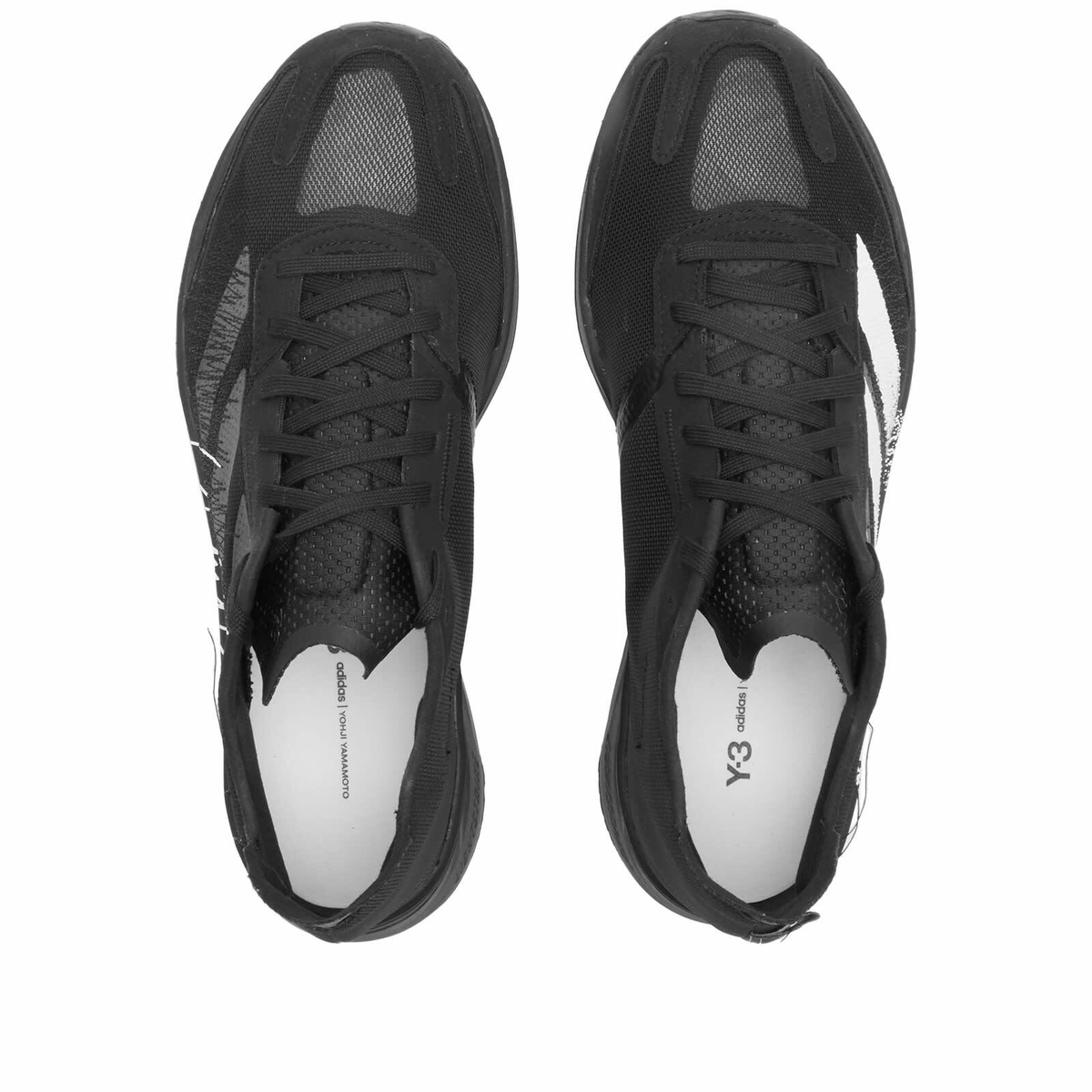 Y-3 Men's Boston 11 Sneakers in Black/White/Off White Y-3