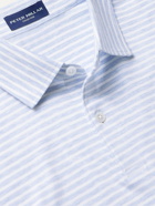 PETER MILLAR - Marseille Striped Cotton and Linen-Blend Polo Shirt - Blue