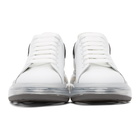 Alexander McQueen White and Black Snake Clear Sole Oversized Sneakers