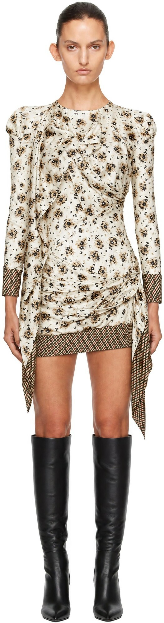 KNWLS Off-White Scarf Minidress