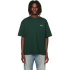 Acne Studios Green Embroidered-Logo T-shirt