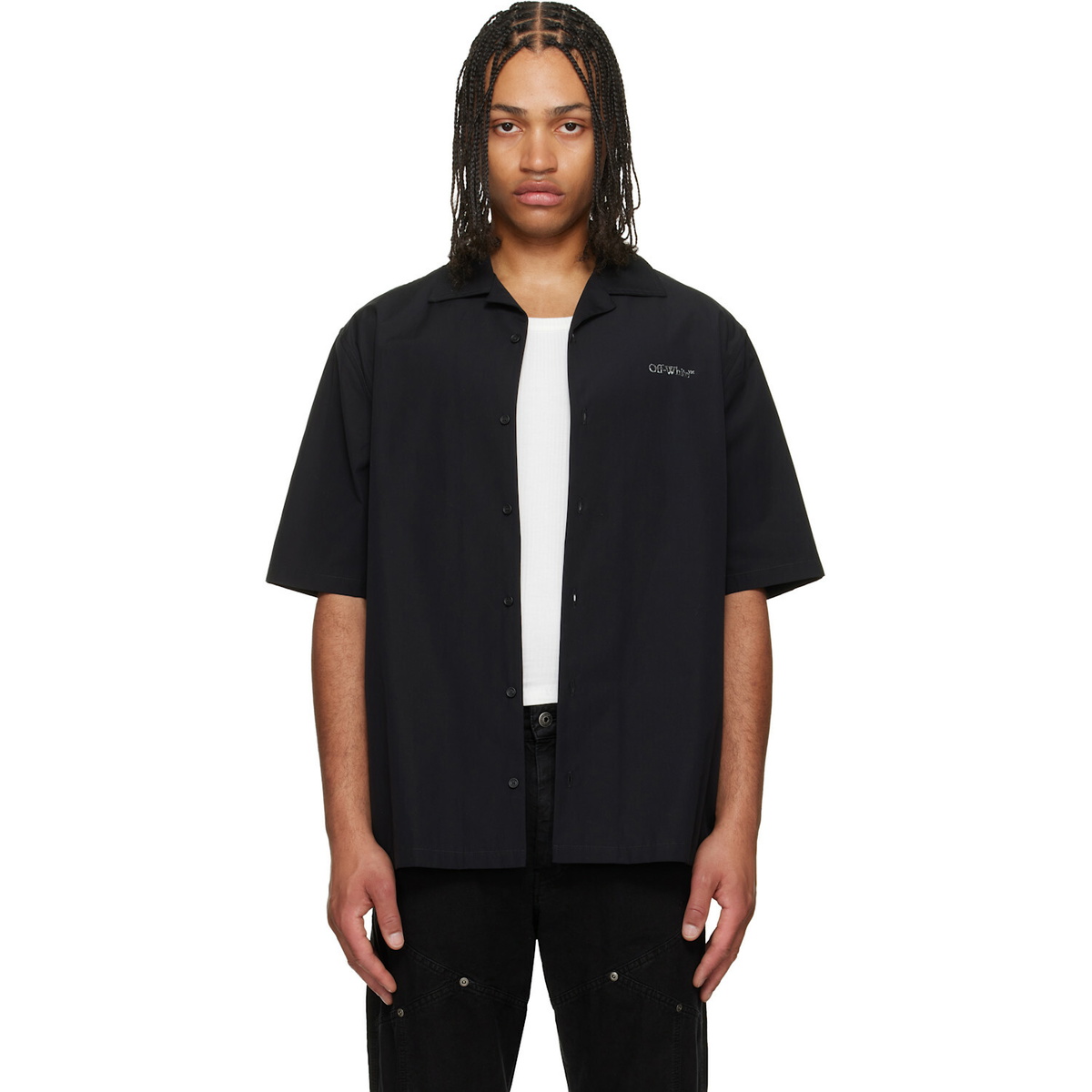 Off-White Black Metal Arrow Poplin Bowling Shirt