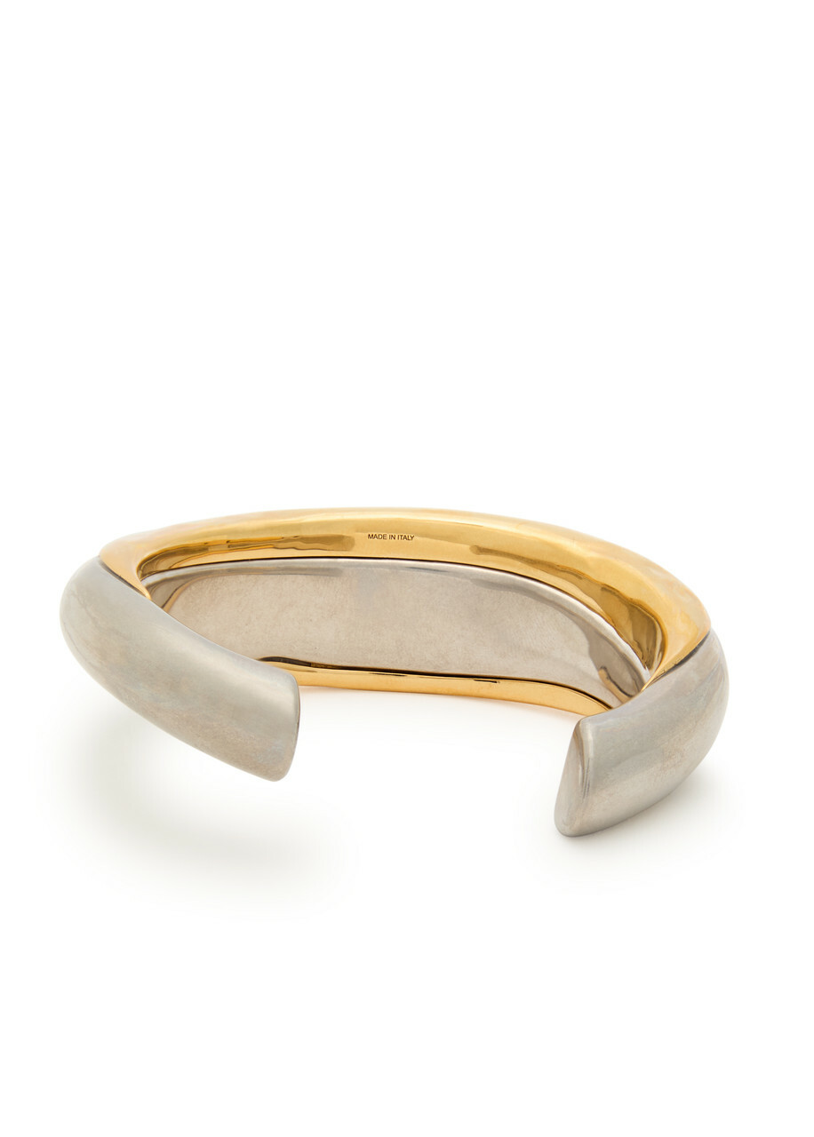 Chloe Glaze Sculpted Two-tone Brass Bracelet - Gold - One Size
