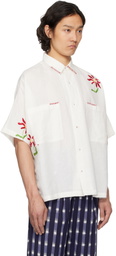 HARAGO Off-White Embroidered Big Lose Shirt