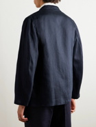 Kaptain Sunshine - Unstructured Linen Suit Jacket - Blue