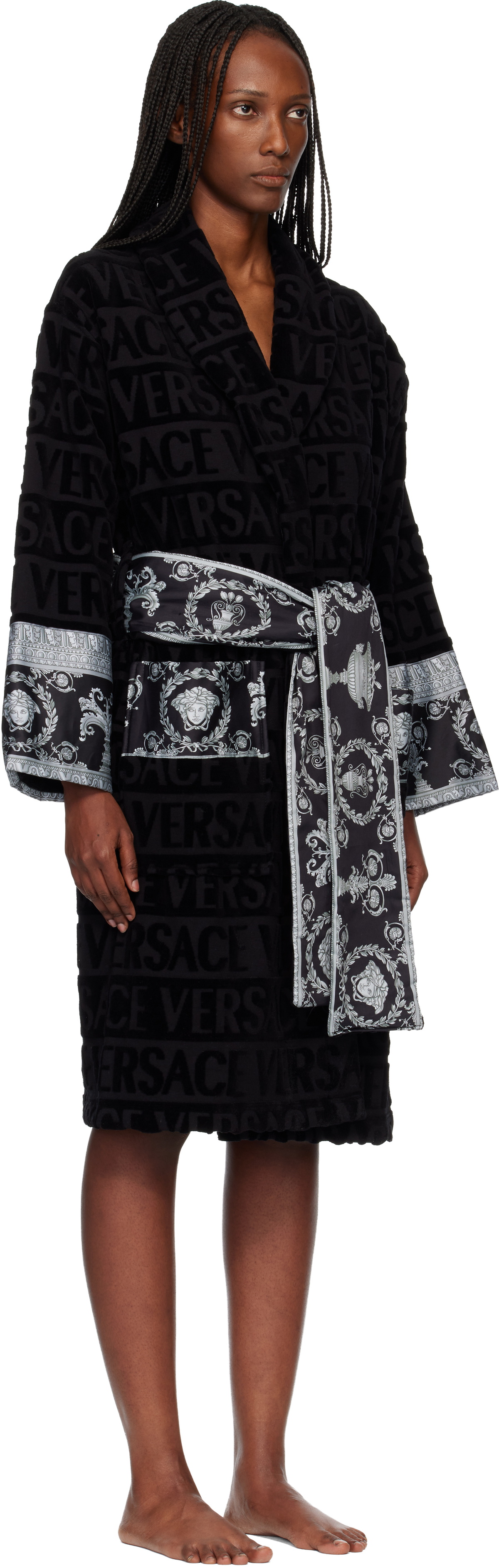 Versace Black 'I Heart Baroque' Bathrobe