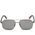 Moncler Eyewear Men's Flaperon Sunglasses in Shiny Gunmetal/Smoke