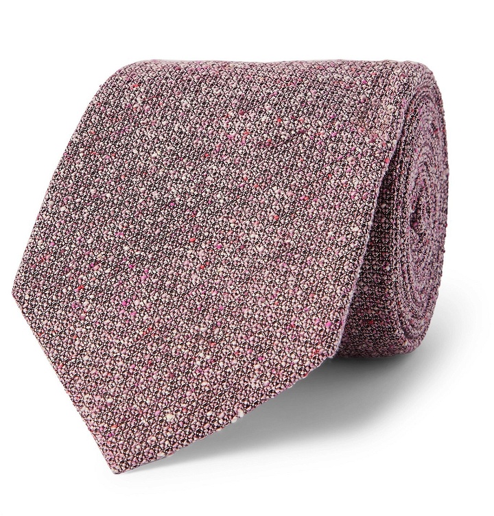 Photo: Purdey - Silk-Jacquard Tweed Tie - Pink
