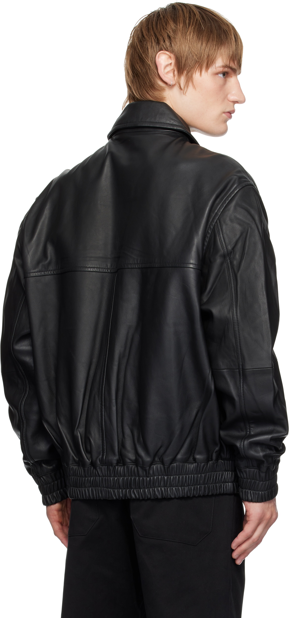 Studio Nicholson Black Piston Leather Jacket Studio Nicholson Studio Nicholson Black Piston Leather Jacket Studio Nicholson