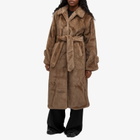 Meotine Women's Kelly Long Faux Fur Coat in Light Brown