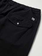 C.P. Company - Straight-Leg Logo-Appliquéd Cotton and Linen-Blend Cargo Trousers - Blue