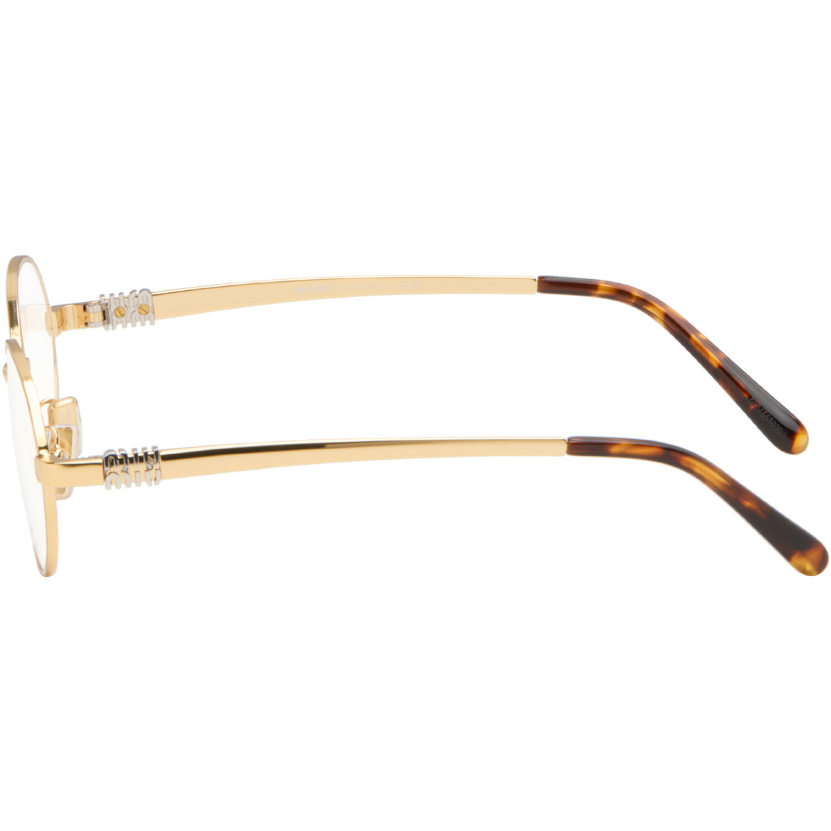 Miu Miu Eyewear Gold Oval Glasses