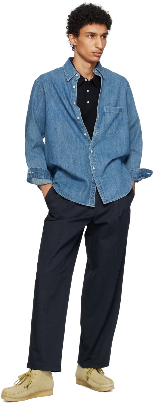 POTTERY Navy Comfort Polo