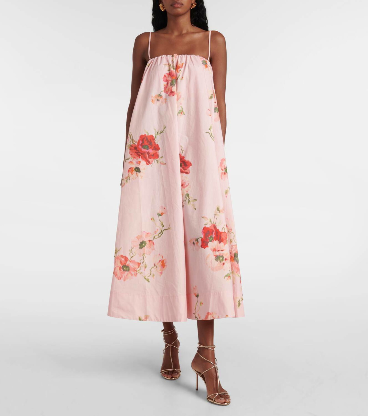 【Zimmermann】LIGHTBURST PUFF MIDI DRESS パフ ミディドレス Zimmermann Lightburst Puff floral cotton midi dress Zimmermann