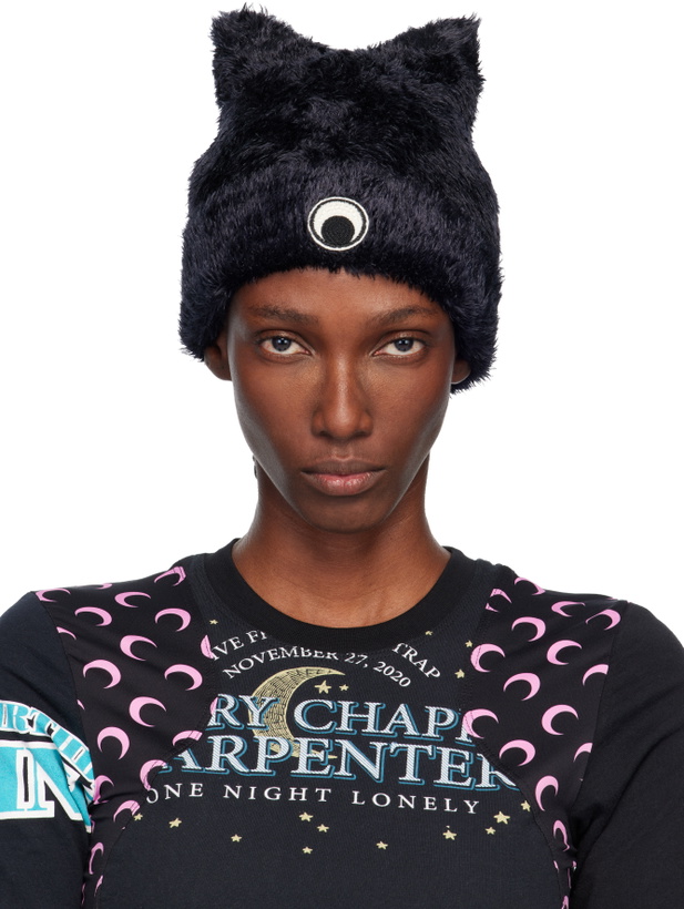 Photo: Marine Serre Black Wild Fluffy Knit Kawaii Beanie
