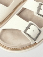 Brunello Cucinelli - Full-Grain Leather Sandals - Neutrals