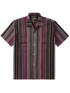 Monitaly - 50s Milano Camp-Collar Jacquard-Knit Cotton Shirt - Purple