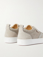 Christian Louboutin - Happyrui Suede and Leather-Trimmed Canvas Sneakers - Neutrals